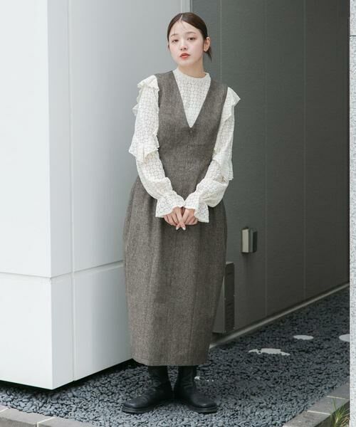 KBF / ケービーエフ ワンピース | 『2サイズ展開』ツイードジャンパースカート | 詳細3