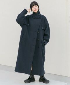 KBF / ケービーエフ ステンカラーコート | 『2サイズ展開』コクーンロングコート