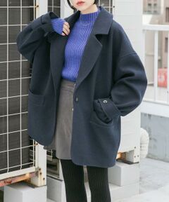 KBF / ケービーエフ ステンカラーコート | コクーンミドルコート