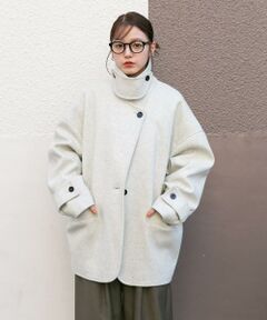 KBF / ケービーエフ ステンカラーコート | コクーンミドルコート