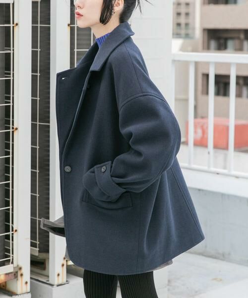 KBF / ケービーエフ ステンカラーコート | コクーンミドルコート | 詳細1