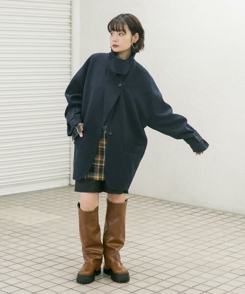 KBF / ケービーエフ ステンカラーコート | コクーンミドルコート | 詳細10