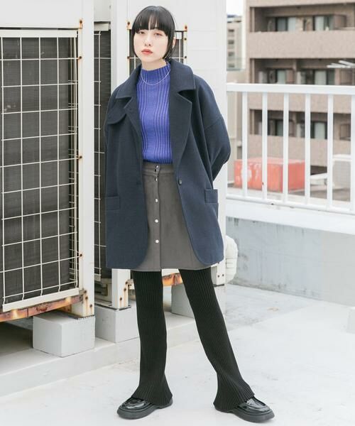 KBF / ケービーエフ ステンカラーコート | コクーンミドルコート | 詳細3