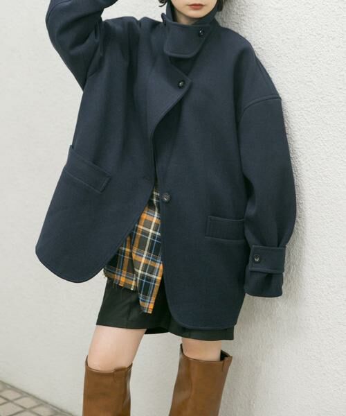 KBF / ケービーエフ ステンカラーコート | コクーンミドルコート | 詳細6