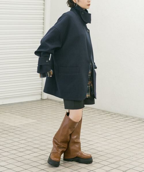 KBF / ケービーエフ ステンカラーコート | コクーンミドルコート | 詳細8