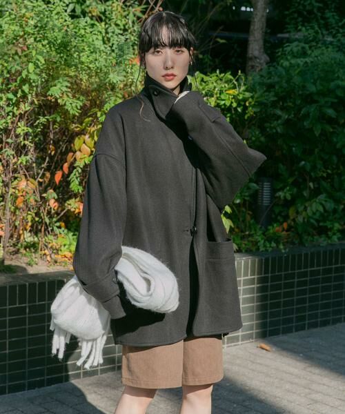 KBF / ケービーエフ ステンカラーコート | コクーンミドルコート | 詳細21