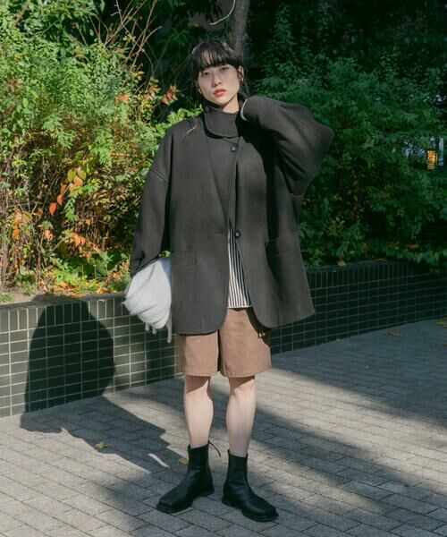 KBF / ケービーエフ ステンカラーコート | コクーンミドルコート | 詳細25