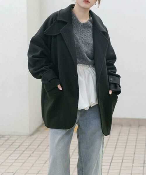 KBF / ケービーエフ ステンカラーコート | コクーンミドルコート | 詳細27