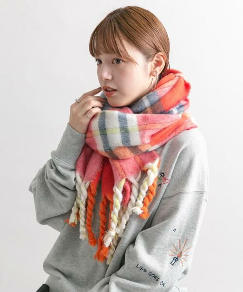 KBF / ケービーエフ マフラー・ショール・スヌード・ストール | ラメチェックマフラー | 詳細4