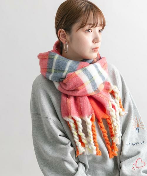 KBF / ケービーエフ マフラー・ショール・スヌード・ストール | ラメチェックマフラー | 詳細5