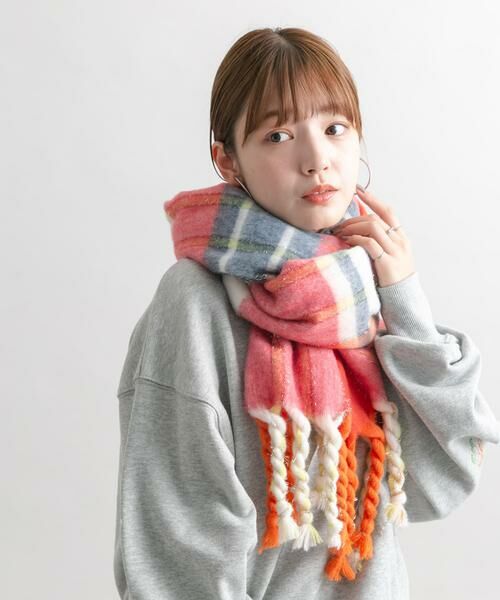 KBF / ケービーエフ マフラー・ショール・スヌード・ストール | ラメチェックマフラー | 詳細6