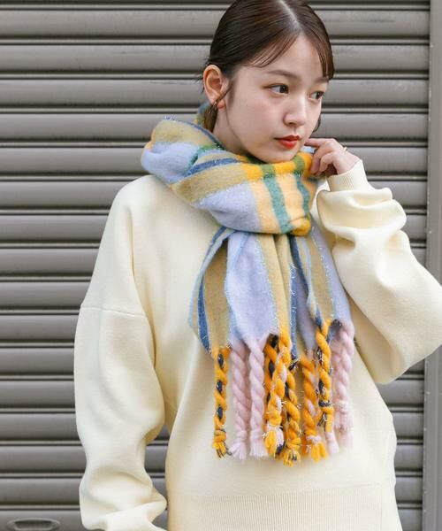 KBF / ケービーエフ マフラー・ショール・スヌード・ストール | ラメチェックマフラー | 詳細12