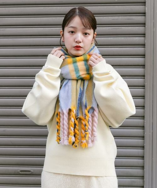 KBF / ケービーエフ マフラー・ショール・スヌード・ストール | ラメチェックマフラー | 詳細14