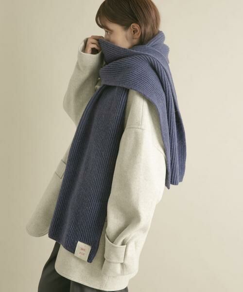 KBF / ケービーエフ マフラー・ショール・スヌード・ストール | タブ付きリブニットマフラー | 詳細13