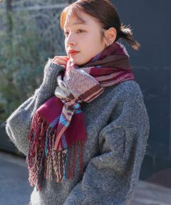 KBF / ケービーエフ マフラー・ショール・スヌード・ストール | リバーシブルチェックストール