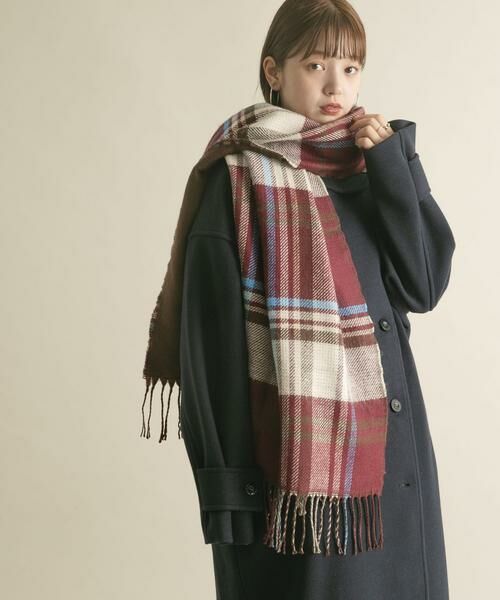 KBF / ケービーエフ マフラー・ショール・スヌード・ストール | リバーシブルチェックストール | 詳細4