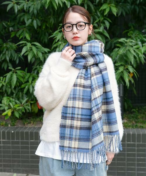 KBF / ケービーエフ マフラー・ショール・スヌード・ストール | リバーシブルチェックストール | 詳細10