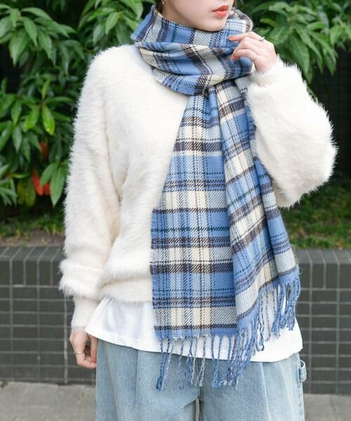 KBF / ケービーエフ マフラー・ショール・スヌード・ストール | リバーシブルチェックストール | 詳細12