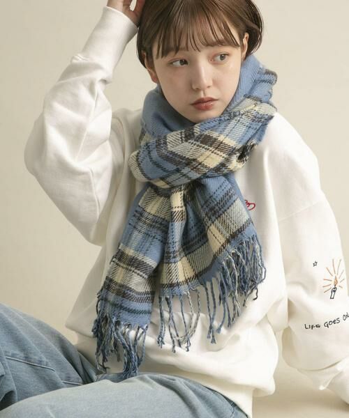 KBF / ケービーエフ マフラー・ショール・スヌード・ストール | リバーシブルチェックストール | 詳細13
