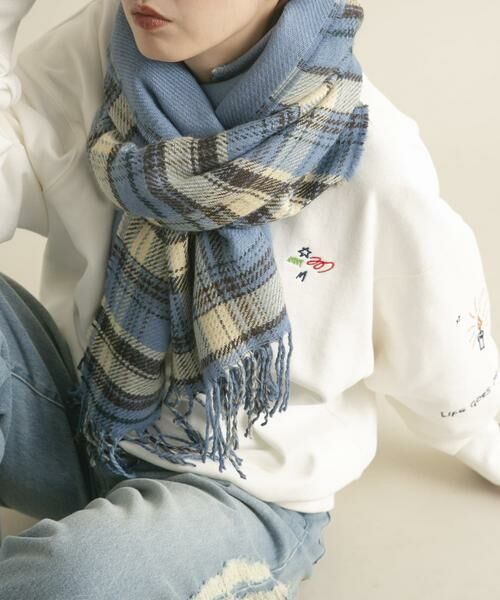 KBF / ケービーエフ マフラー・ショール・スヌード・ストール | リバーシブルチェックストール | 詳細14