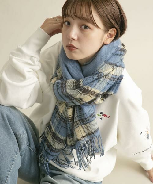 KBF / ケービーエフ マフラー・ショール・スヌード・ストール | リバーシブルチェックストール | 詳細15