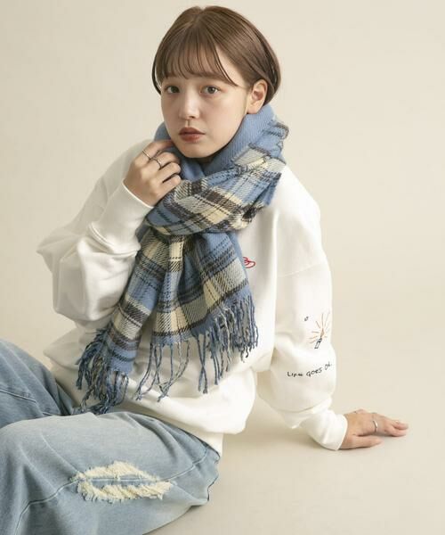 KBF / ケービーエフ マフラー・ショール・スヌード・ストール | リバーシブルチェックストール | 詳細16
