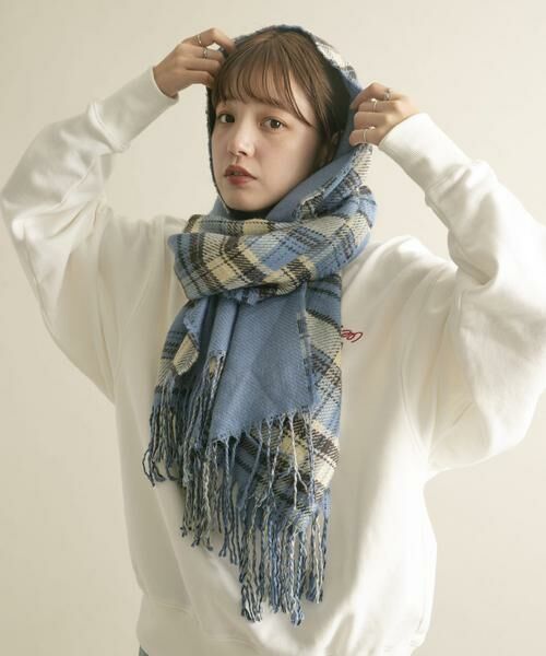 KBF / ケービーエフ マフラー・ショール・スヌード・ストール | リバーシブルチェックストール | 詳細17
