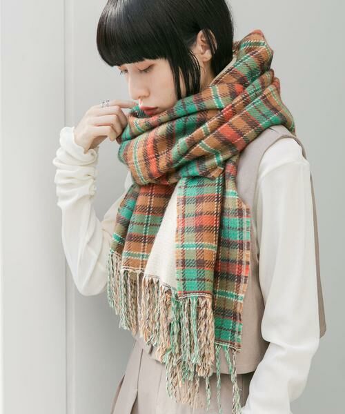 KBF / ケービーエフ マフラー・ショール・スヌード・ストール | リバーシブルチェックストール | 詳細21
