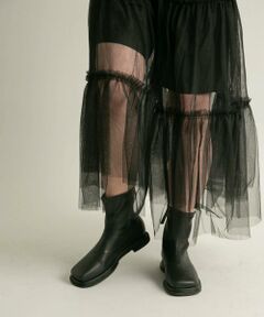 KBF / ケービーエフ ブーツ（ショート丈） | スクエアトゥフラットブーツ