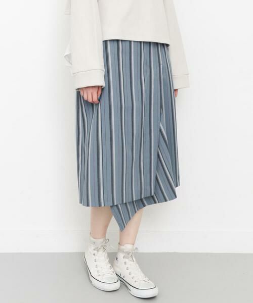 KBF / ケービーエフ スカート | アシンメトリーヘムストライプスカート∴ | 詳細1