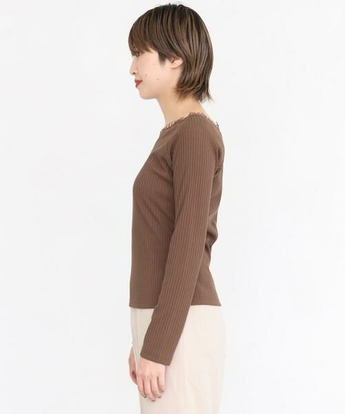 KBF / ケービーエフ Tシャツ | レース付き裏起毛テレコトップス∴ | 詳細2