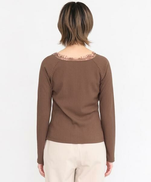 KBF / ケービーエフ Tシャツ | レース付き裏起毛テレコトップス∴ | 詳細3