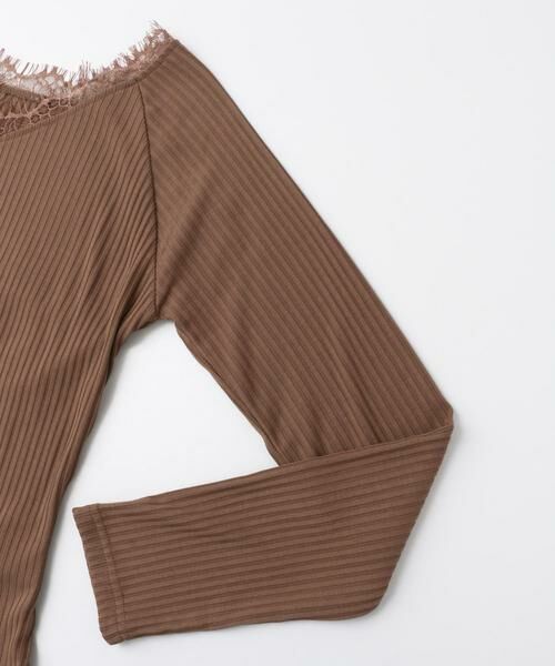 KBF / ケービーエフ Tシャツ | レース付き裏起毛テレコトップス∴ | 詳細5