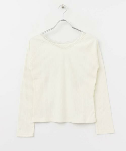 KBF / ケービーエフ Tシャツ | レース付き裏起毛テレコトップス∴ | 詳細8