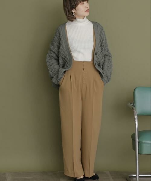 KBF / ケービーエフ その他パンツ | フロントボタンサスペンダー付きパンツ(ベージュ)