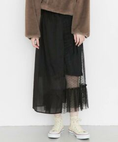 KBF / ケービーエフ スカート | レイヤードシアー巻きスカート∴