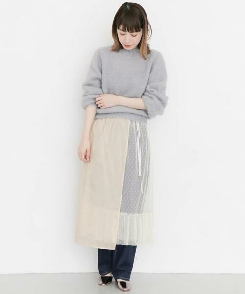 KBF / ケービーエフ スカート | レイヤードシアー巻きスカート∴ | 詳細1