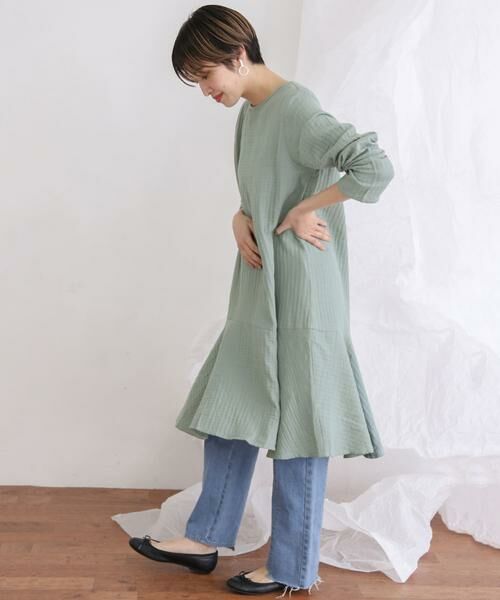 KBF / ケービーエフ ワンピース | ガーゼペプラムワンピース | 詳細9