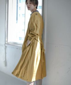 美品 イエロー コート ベルト付き 秋冬 9号 ベルリネッタ イベントセール】 大きいサイズ レディース ベルト付きボタン