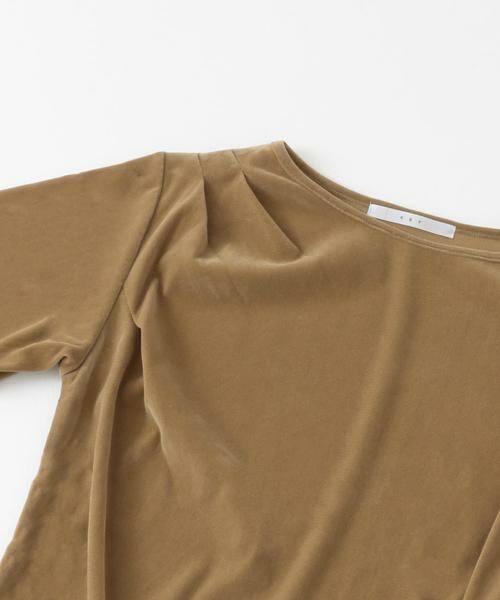 KBF / ケービーエフ Tシャツ | シアーベロアドレープトップス | 詳細10