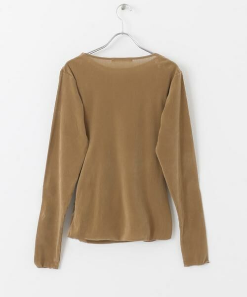 KBF / ケービーエフ Tシャツ | シアーベロアドレープトップス | 詳細11