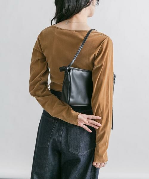 KBF / ケービーエフ Tシャツ | シアーベロアドレープトップス | 詳細5