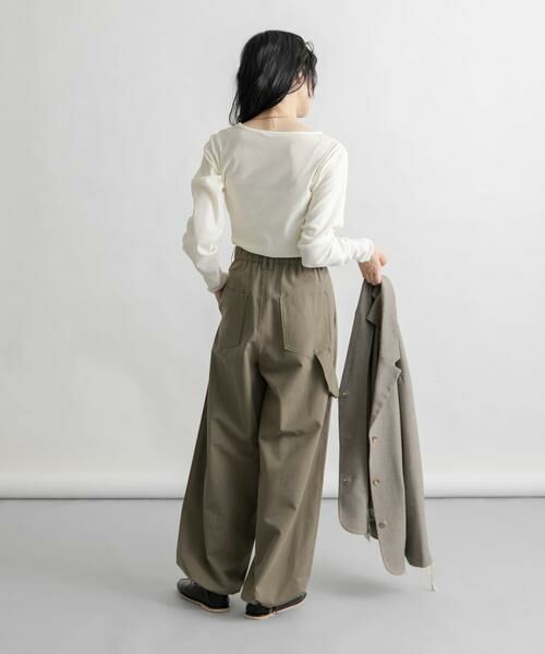 KBF / ケービーエフ Tシャツ | シアーベロアドレープトップス | 詳細22