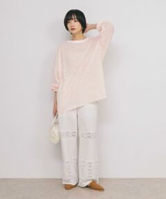 KBF / ケービーエフ Tシャツ | シアーボーダールーズカットソー