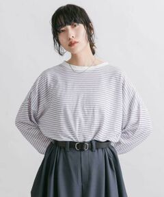 KBF / ケービーエフ Tシャツ | シアーボーダールーズカットソー