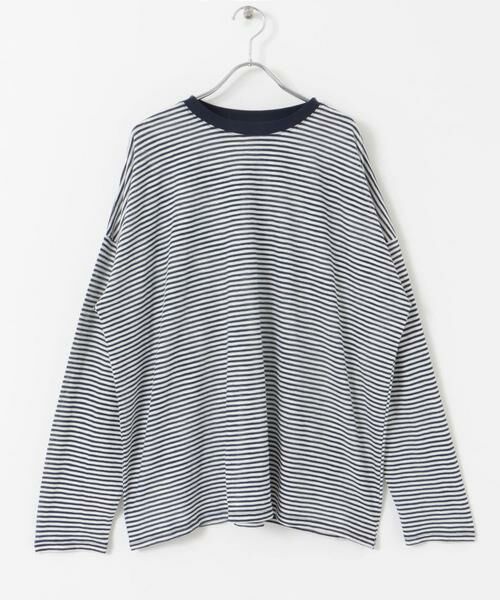 KBF / ケービーエフ Tシャツ | シアーボーダールーズカットソー | 詳細8