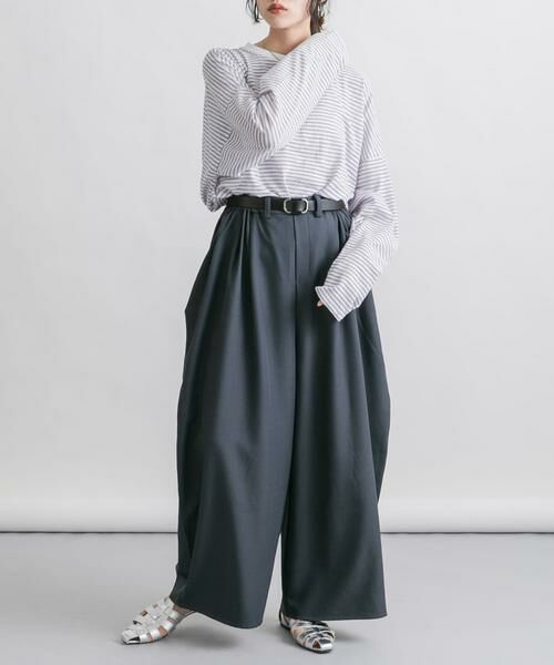 KBF / ケービーエフ Tシャツ | シアーボーダールーズカットソー | 詳細22