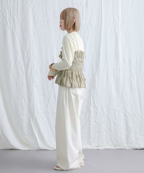 KBF / ケービーエフ Tシャツ | シャーリングビスチェSETトップス | 詳細6