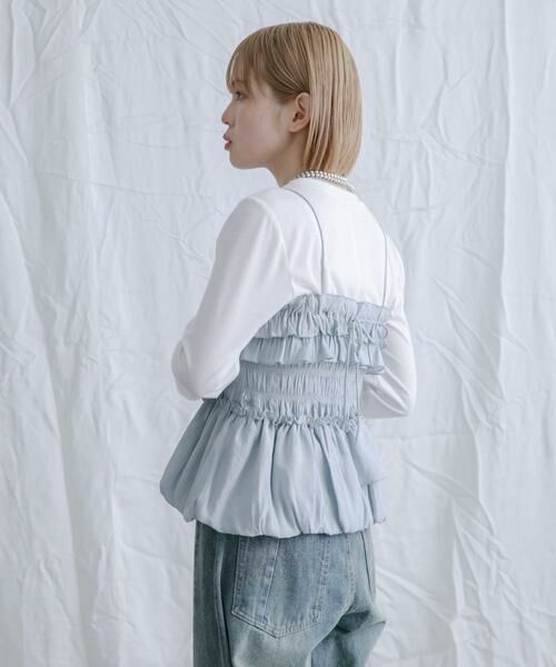 KBF / ケービーエフ Tシャツ | シャーリングビスチェSETトップス | 詳細16