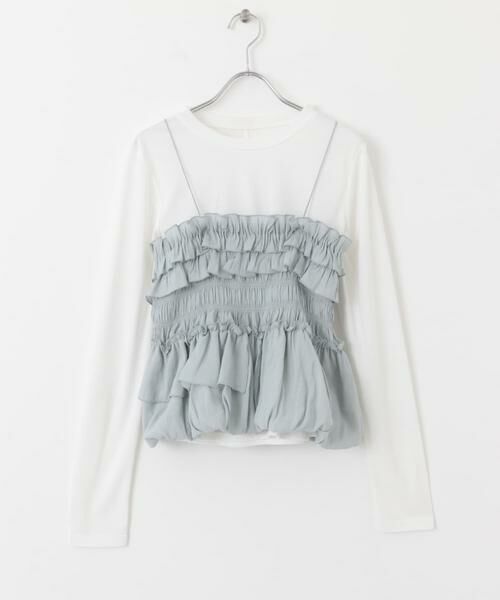 KBF / ケービーエフ Tシャツ | シャーリングビスチェSETトップス | 詳細23